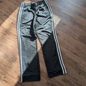 Black Track Pants with White Stripes